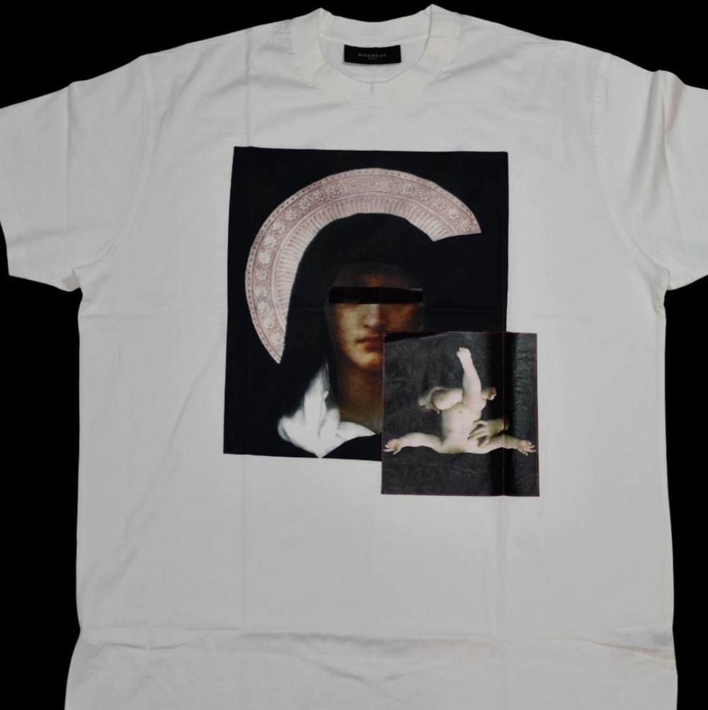 GIVENCHY Madonna & Child Graphic T-Shirt Rare Art